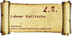 Lohner Kalliszta névjegykártya
